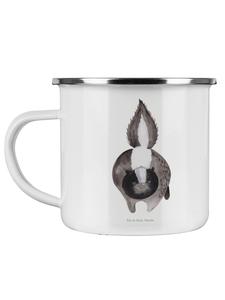 Эмалированная кружка для кемпинга Skunk Attack без Sp... белого цвета Mr. & Mrs. Panda