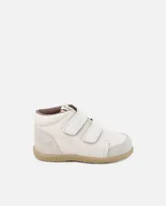 Детские кожаные босоножки с двойной застежкой на крючок и петлю Eli 1957, бежевый