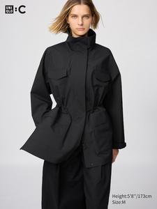 Короткое утилитарное пальто свободного кроя Uniqlo, 09 черный