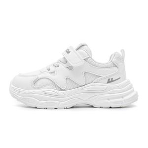 Детские кроссовки для бега низкие с увеличенной высотой, легкие, амортизирующие, дышащие WARRIOR, белый