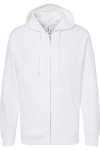 Independent Trading Co. Толстовка средней плотности с капюшоном и застежкой-молнией, белый