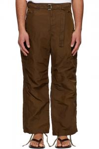 Обработанные нейлоновые твиловые брюки-карго Sacai, коричневый