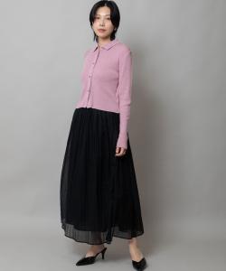 ребристый вязаный кардиган-поло