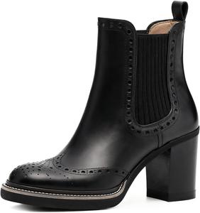 Женские ботильоны YDN Chelsea на высоком толстом каблуке с платформой, ретро-западный стиль, короткие ботинки для повседневной носки, зимне-осенние, размер 4-16 US, Black