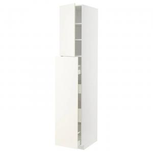 Шкаф 4drw/1dr/2shlv METOD/MAXIMERA IKEA, 40x60x220 см, цвет white/vallstena white