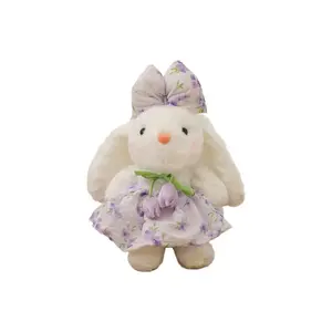 Флисовые куклы в виде кроликов в цветочной юбке из марли, высота 30см/40см/55см/70см DAKUTU