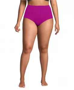 Бикини-трусы с высокой посадкой без врезания Plus Size Lands' End, фиолетовый