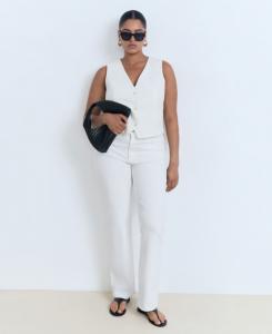 Женские расклешенные джинсы Fiona со средней посадкой MANGO, White