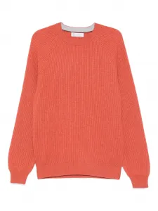 Свитер с круглым вырезом Brunello Cucinelli, оранжевый