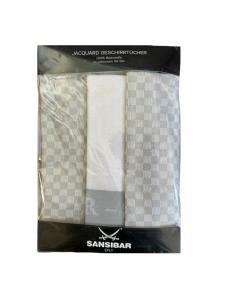 Sansibar Набор из 3 предметов: набор кухонных полотенец натурального/серебристого цвета