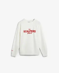 Мужская хлопковая толстовка с контрастным принтом на передней части Scalpers, белый