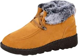 Женские модные короткие ботинки - большой размер, на шнуровке, теплые зимние ботинки - подходят для осени и зимы. SPKFHD, Khaki