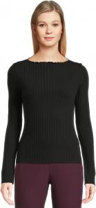 Лонгслив Vince Rib Long Sleeve Slash Neck, черный