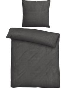 Постельное белье антрацитового цвета Biberna, 155 x 220 + 80 x 80 см