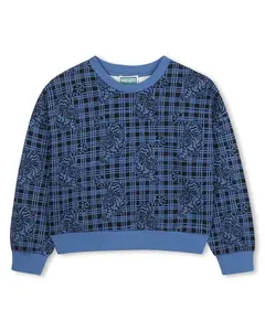 Хлопковая детская толстовка с принтом Kenzo Kids, синий