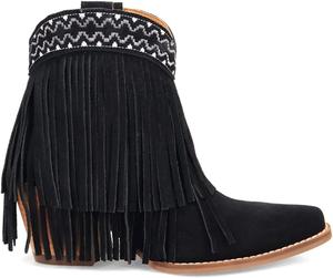 Женские повседневные ботинки Dingo Tapadero Southwest с бахромой и открытым носком, средний каблук 2-3 дюйма - коричневые