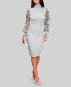 Платье-миди с высоким воротником для подростков Dylan Ryan, Gray