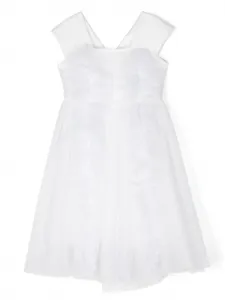 Платье из тюля с блестками Monnalisa, белый