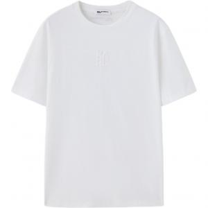 Karl Lagerfeld / Karl Lagerfeld Jeans Мужские белые футболки с круглым вырезом средней высоты
