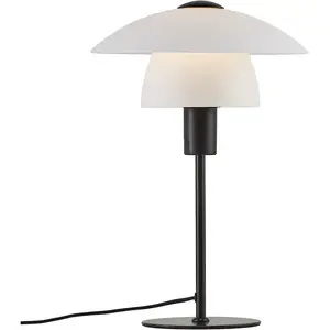 Настольная лампа VERONA E27 из опалового стекла, ручное выдувание Nordlux, черно-белый