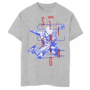 Футболка с ярким веб-плакатом и графическим рисунком «Человек-паук Marvel» для мальчиков 8–20 лет Marvel