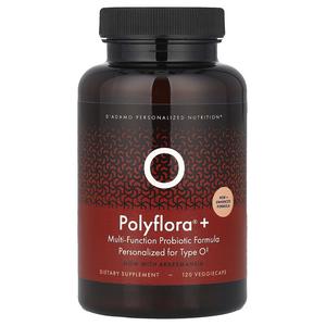 D'adamo, Polyflora + O, многофункциональная формула с пробиотиками, 120 растительных капсул