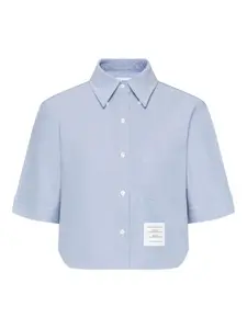 Рубашка оксфорд с короткими рукавами Thom Browne, синий