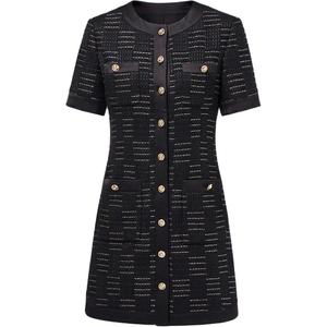 Женское платье с коротким рукавом KARL LAGERFELD FW25 KARL LAGERFELD / Karl Lagerfeld Jeans, черный