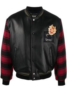 Roberto Cavalli бомбер с клетчатыми рукавами, черный