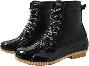 Женские ботинки с меховой подкладкой, повседневные, удобные, стиль Y2K, противоскользящие, ботильоны на шнуровке, легкие меховые ботинки, западные обувные туфли на плоской подошве Generic, #C02-Black