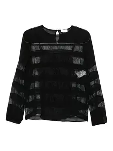 Блузка из пике с кружевом Marella, черный