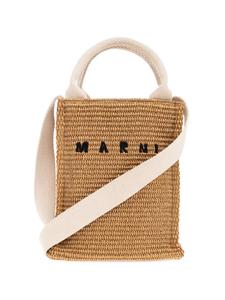 Сумка-тоут из плетеной рафии Marni, нейтральный