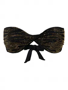 Топ бикини со стразами Twinset, черный