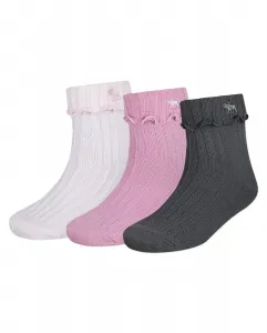 Набор из 3 пар носков & Fitch с отворотом и ажурной резинкой для девочек Abercrombie, розовый