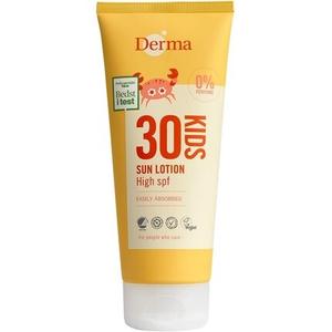 Derma Солнцезащитный лосьон для младенцев и детей SPF 30 Нежирный водостойкий солнцезащитный крем для лица и тела Без отдушек Гипоаллергенный солнцезащитный лосьон для чувствительной кожи Солнцезащитный крем Uva-Uvb 200 мл