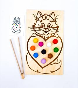 Котенок, картографирование, разноцветные шарики, щипцы, моторика. Inna marka