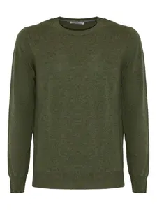 Свитер с круглым вырезом и ребристой отделкой Kangra, зеленый