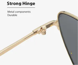 Женские солнцезащитные очки Melrose Small в винтажном стиле "кошачий глаз", модные очки в стиле Y2K и панк, модель 2256, Gold Grey