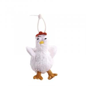 Причудливые куклы-несушки плюшевый кулон высота 13см 77 SEVEN DREAM, Egg-Laying Chicken Pendant [White]