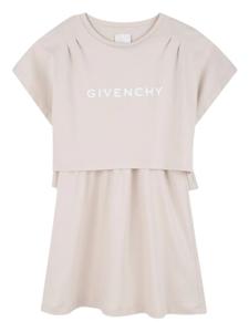 Многослойное платье с логотипом Givenchy Kids, нейтральный