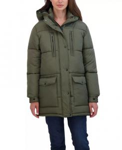 Пуховик с капюшоном 3/4 для юниоров Sebby, зеленый