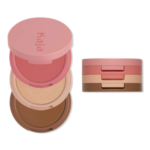 Румяна Play Bento Cream Bronzer, Powder Blush & Highlighter Trio Kaja, Cloud Latte