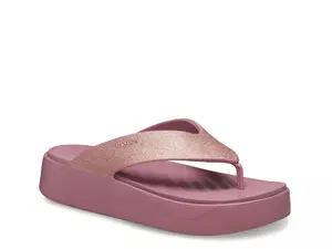 Сандалии Crocs Getaway Glitter Platform Sandal - женские, фиолетовые