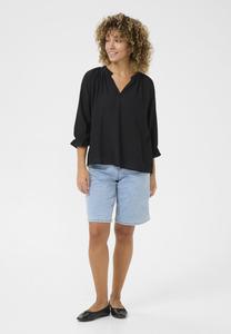 Блуза CRVENTA FRILLS Cream, черный