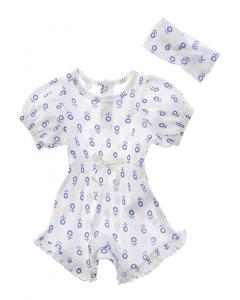 Комплект из комбинезона и повязки на голову Rachel Zoe Rib, белый