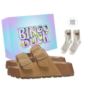 Скользостойкие антибактериальные сандалии Women's BINGO DUCK, Brown+Exclusive Shoe Box+Gift Socks