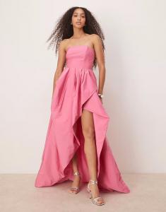 Платье миди без бретелек True Decadence ярко-розового цвета