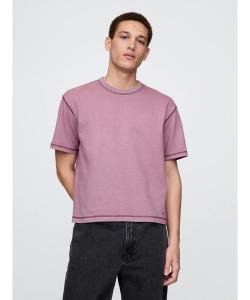 Футболка укороченная плотная с коротким рукавом унисекс GAP, фиолетовый