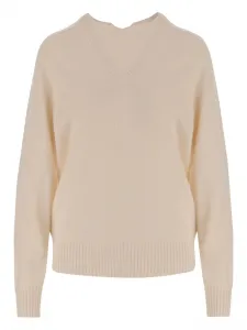 Кашемировый свитер с V-образным вырезом Carven, нейтральный