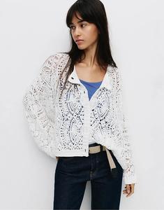 Кардиган открытой вязки Pull&Bear бежевого цвета